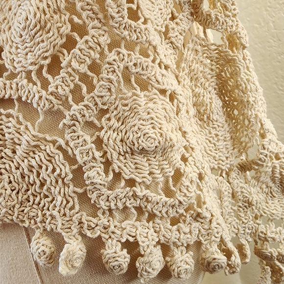 Fever vintage cream crochet lace vest. Size M nwt - Picture 6 of 9